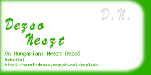 dezso neszt business card